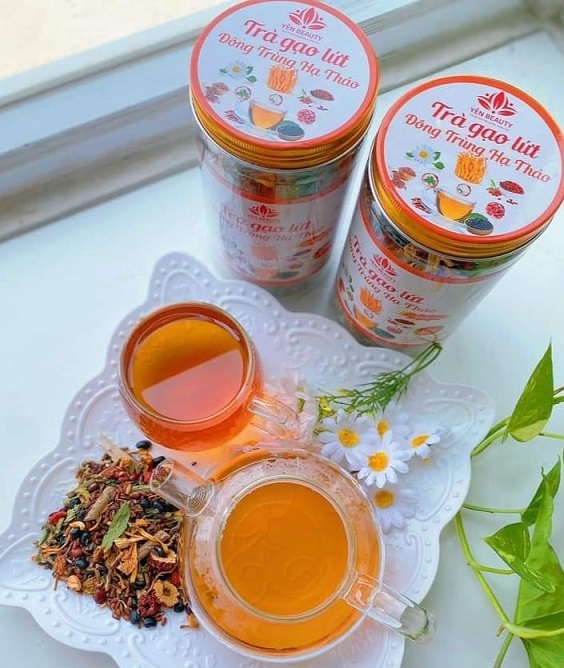 Trà gạo lứt đồng trùng hạ thảo